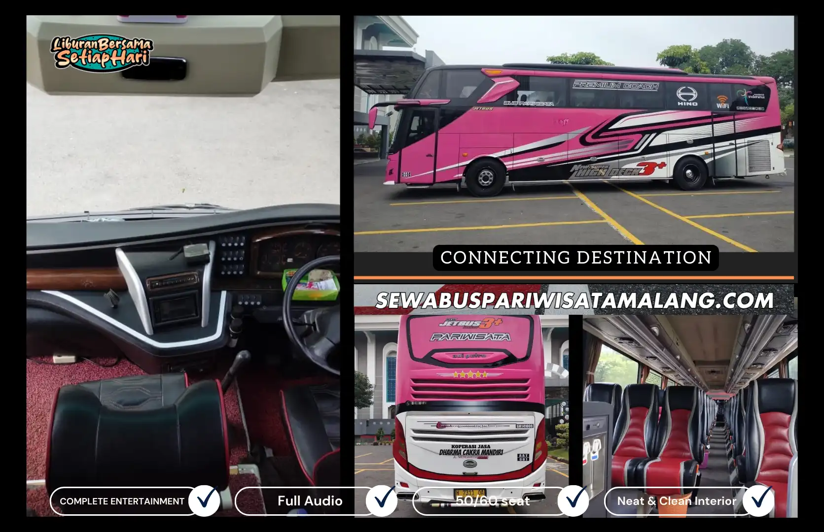 sewa bus pariwisata 50 seat